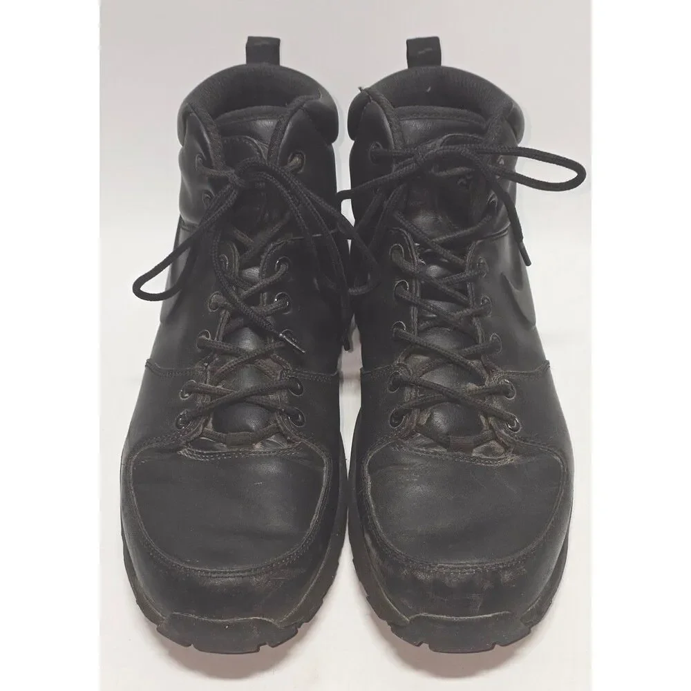Nike ACG Manoa Leather Triple Black Boots Mens 12 454350-003 Hiking Work Boot